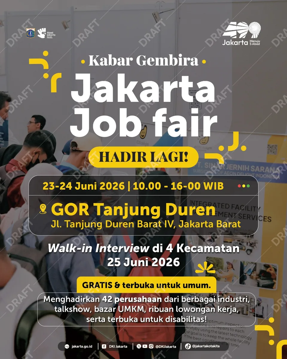 Job Fair Kabupaten Aceh Besar 2026 (Suku Dinas TKTE Wilayah Kabupaten Aceh Besar Barat) : 23-24 Juni 2026